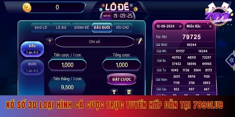 Giới thiệu sảnh xổ số 3d tại 789club